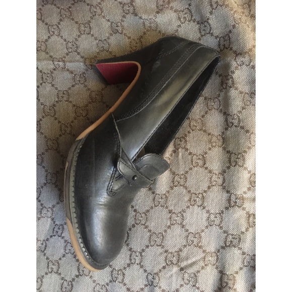 DIESEL ‘Dottie’ Round Closed Toe Red Bottoms Leather Classic Retro Black Pumps 3 - Picture 3 of 8